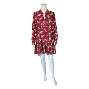 Joy Joy Maroon/Multi Floral Pre-Owned Ladies New With Tags Dress - Size Small
